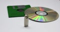 Floopy disk, cd, Flash memory Royalty Free Stock Photo