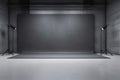 floor backdrop black room studio with gray walls and lights generative AI Royalty Free Stock Photo