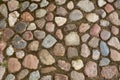 The floor background is made of rounded stones. Pebble cobblestone Royalty Free Stock Photo