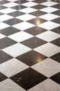 Floor with black and white tiles. Royalty Free Stock Photo