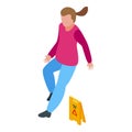 Floor careless person icon, isometric style Royalty Free Stock Photo