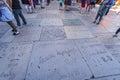 The floor of Chinese Theater in Hollywood - full of footprints and handprints of the stars - LOS ANGELES - CALIFORNIA -