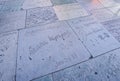 The floor of Chinese Theater in Hollywood - full of footprints and handprints of the stars - LOS ANGELES - CALIFORNIA -
