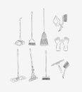 Floor cleaning tools accessories collection