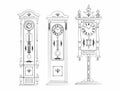 Floor clock artistic silhouette in three designs