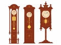 Floor clock colored in three designs