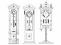 Floor clock icon in three designs