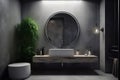 room sink bathroom mirror home design gray luxury interior architecture concrete. Generative AI. Royalty Free Stock Photo