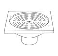 Floor drain of bathroom, toilet, washing area, vector line Royalty Free Stock Photo