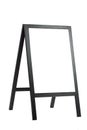 Floor flipchart with black legs with screen isolated on white. Training, presentations and business meetings. Vertical. Space for