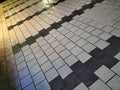 Floor granite texture tile worn. Foyer, polished. Stone pavement roadway texture background