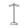 Floor hanger for clothes. Linear icon of shoulder rack, hallway furniture. Black illustration of vertical device for hanging coat Royalty Free Stock Photo