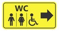 Floor icon. Man and woman icon, people with disabilities minimal design. Toilet line icon, outline vector sign, linear style Royalty Free Stock Photo