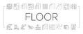 Floor Installation Collection Icons Set Vector . Royalty Free Stock Photo