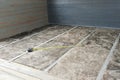 Floor insulation in a frame house