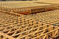 Floor joists installed on top of first floor.