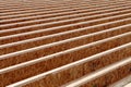 Silent style floor joists, made from engineered wood, in the floor of an office building being constructed. Royalty Free Stock Photo