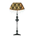 Floor lamp in Art Deco style. Art Nouveau style. Floor lamp with patterned lampshade and crystal pendants. Fashion style sticker Royalty Free Stock Photo