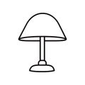Floor lamp icon. Floor lamp with round lampshade on base, isolated on white background. Vector illustration Royalty Free Stock Photo