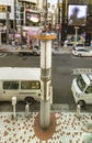 TOKYO, JAPAN - August 21 2018: Floor lamp of shopping street near to Shibuya Crossing Intersection Royalty Free Stock Photo