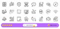 Floor lamp, Tax calculator and Teamwork question line icons for web app. Pictogram icon. Line icons. Vector