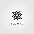 Floor logo initial letter f parquet flooring vector design