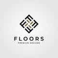 Floor logo initial letter f parquet flooring vector illustration design