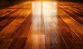 floor made of polished hardwood flooring in warm chestnut tones Royalty Free Stock Photo