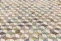 Floor made of tiles in cube shape in Pompeii, Italy Royalty Free Stock Photo