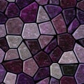 Floor marble mosaic pattern seamless background with black grout - dark purple violet fuchsia maroon mauve color
