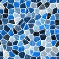 floor marble mosaic pattern seamless square background with white grout - marine blue color
