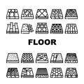 Floor Material Layers Renovation Icons Set Vector Royalty Free Stock Photo