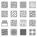 Floor material line vector icons