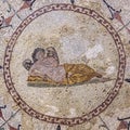 Hypnos deity of sleep, museum `Roman mosaics`, Risana, Boca-kotor bay, Montenegro Royalty Free Stock Photo
