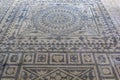 Floor mosaic of colored stones in villa Roman mosaics in Risan, Risana, Boca-kotor bay, Montenegro Royalty Free Stock Photo