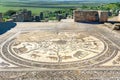 Floor mosaic in Orpfeus house in Roman ruins, ancient Roman city of Volubilis. Morocco Royalty Free Stock Photo