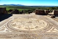 Floor mosaic in Orpfeus house in Roman ruins, ancient Roman city of Volubilis. Morocco Royalty Free Stock Photo