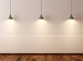 Interior spotlight grunge design frame light background lamp room floor wooden wall blank white Royalty Free Stock Photo