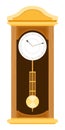 Grandfather wooden Clock vector icon flat isolated Royalty Free Stock Photo