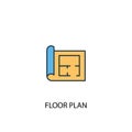 Floor plan concept 2 colored line Royalty Free Stock Photo