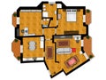 Floor plan. Interior floor plans 2d. 2D illustration floor plan