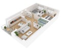 Floor plan of a house top view. Open concept living appartment layout Royalty Free Stock Photo