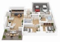 Floor plan of a house top view. Open concept living appartment layout Royalty Free Stock Photo