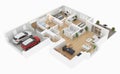 Floor plan of a house top view. Open concept living appartment layout