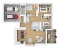 Floor plan of a house top view. Open concept living appartment layout Royalty Free Stock Photo