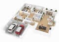Floor plan of a house top view. Open concept living appartment layout Royalty Free Stock Photo