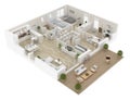 Floor plan of a house top view. Open concept living appartment layout