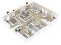 Floor plan of a house top view. Open concept living appartment layout