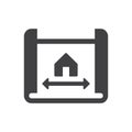 Floor Plan Icon - Apartment Project Icon Royalty Free Stock Photo
