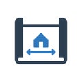 Floor Plan Icon - Apartment Project Icon Royalty Free Stock Photo